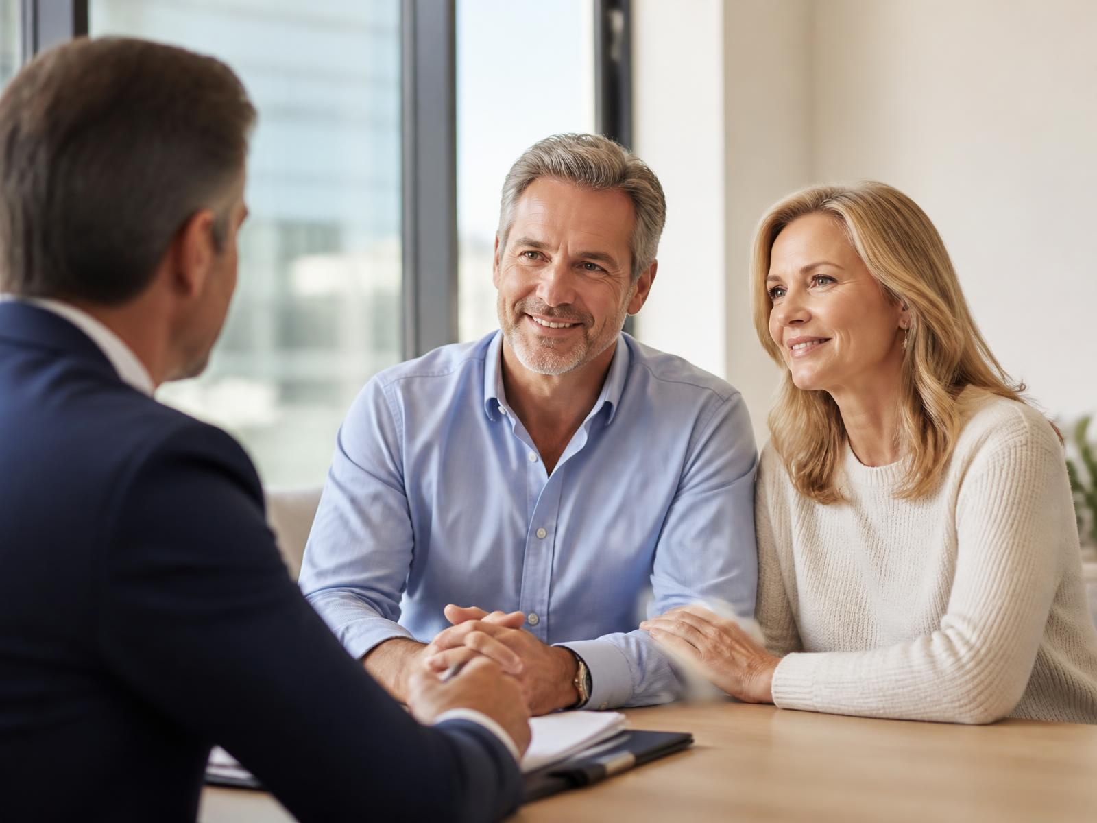 A couple meeting with their Chesterfields financial adviser